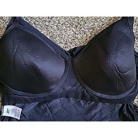 Swim Top Black 16W V-Neck Wrap Front Midkini 1X Lands End Solid  S91 - Picture 3 of 4